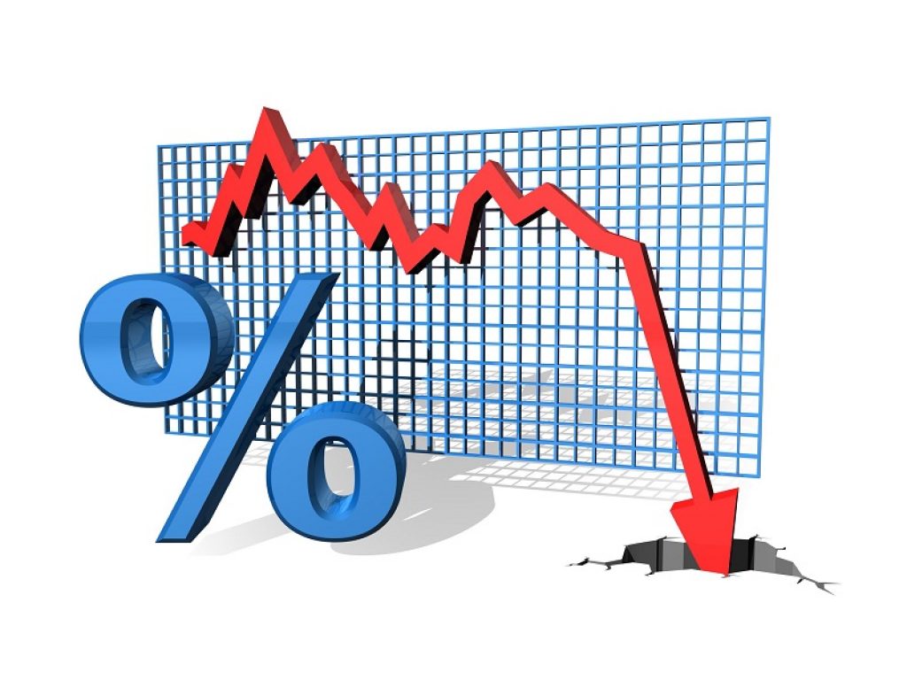 10262866 - illustration of a graph showing decreasing percentage